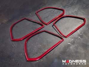 Alfa Romeo Giulia Speaker Frame Trim - Carbon Fiber - Red Candy